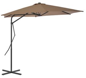 Outdoor Parasol with Steel Pole 300 cm Taupe