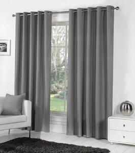 Fusion Sorbonne Ready Made Eyelet Curtains Charcoal
