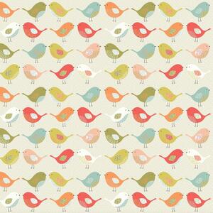 Birds Curtain Fabric Multi
