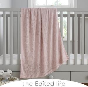 Bamboo Knitted Blanket Light Pink