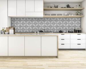 Innovera Decor 3D Design Wall Tile - Kitchen Splashback Cladding Panels (Art Nouveau - Silver, Set of 6)