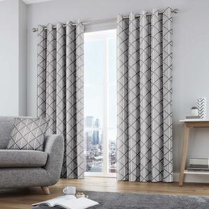 Brooklyn Ready Made Eyelet Curtains Grey