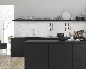 Innovera Decor 3D Design Wall Tile - Kitchen Splashback Cladding Panels (Wilderness - White, set of 6)