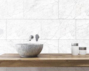 Innovera Decor Decorative Shower & Bathroom Wall Tiles (Carrara Marble, Set of 8)