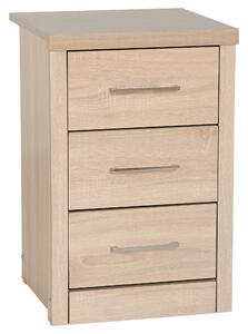 Lennon 3 Drawer Bedside Table Brown