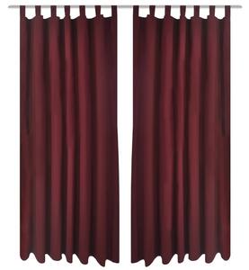 2 pcs Bordeaux Micro-Satin Curtains with Loops 140 x 175 cm