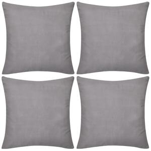 4 Grey Cushion Covers Cotton 50 x 50 cm