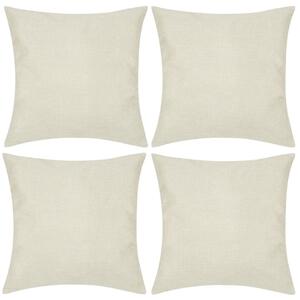 4 Beige Cushion Covers Linen-look 40 x 40 cm