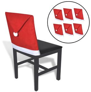 6 Santa Claus Hat Chair Back Covers