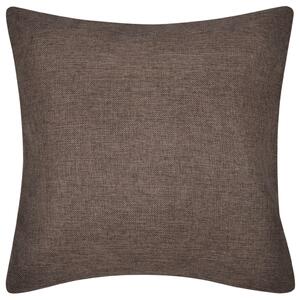 4 Brown Cushion Covers Linen-look 50 x 50 cm