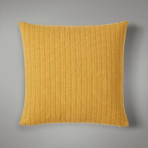 Knit Look Printed Cushion Yellow