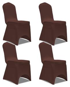 Stretch Chair Cover 4 pcs Brown