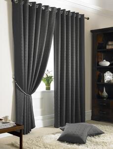 Madison Lined Ready Made Eyelet Curtains Charcoal
