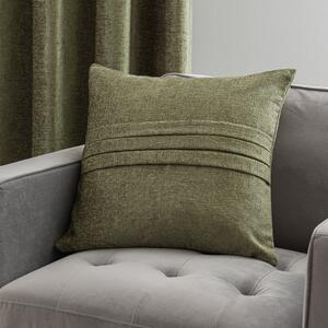 Chenille Pleat Cushion Olive