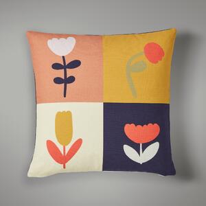 Elements Patchwork Floral Printed Cushion MultiColoured
