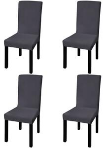 Straight Stretchable Chair Cover 4 pcs Anthracite