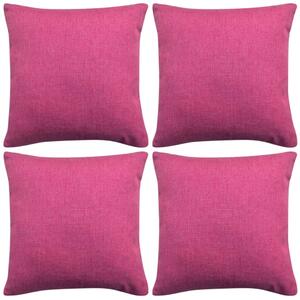 Cushion Covers 4 pcs Linen-look Pink 40x40 cm