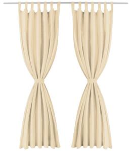 Micro-Satin Curtains 2 pcs with Loops 140x245 cm Beige