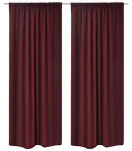 Blackout Curtains 2 pcs Double Layer 140x175 cm Bordeaux