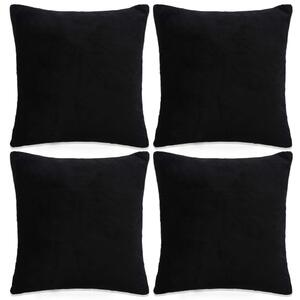 Cushion Covers 4 pcs Velour 80x80 cm Black