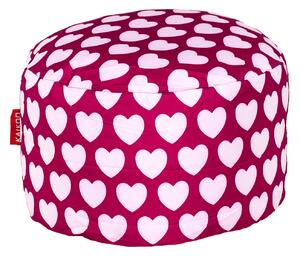 Pink Hearts Footstool Pink and White
