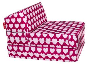 Pink Hearts Flip Bed Pink and White