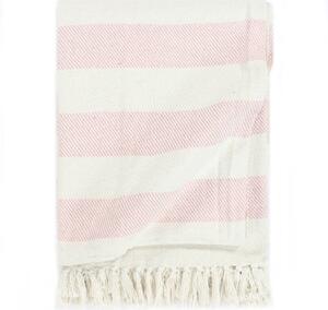 Throw Cotton Stripe 125x150 cm Old Pink