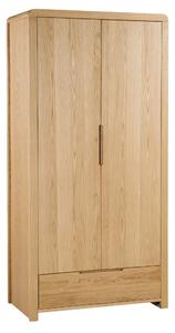 Curve Double 1 Drawer Wardrobe, Oak Oak (Brown)