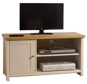 Lancaster Small TV Stand Cream and Brown