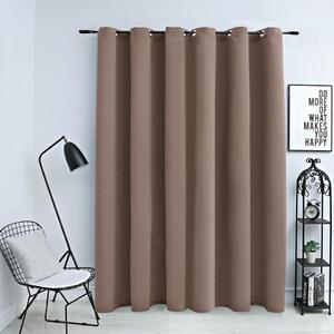 Blackout Curtain with Metal Rings Taupe 290x245 cm