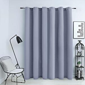 Blackout Curtain with Metal Rings Grey 290x245 cm