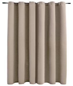 Blackout Curtain with Metal Rings Beige 290x245 cm