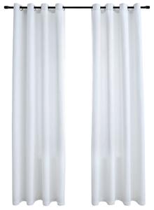 Blackout Curtains with Metal Rings 2 pcs Off White 140x175 cm