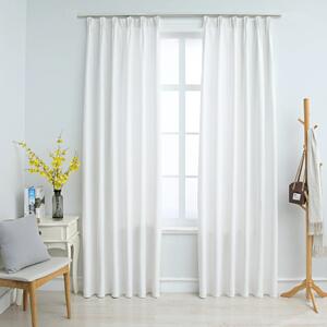 Blackout Curtains with Hooks 2 pcs Off White 140x175 cm