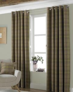 Paoletti Aviemore Lined Ready Made Eyelet Curtains Thistle