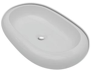 Luxury Ceramic Basin Oval-shaped Sink White 63 x 42 cm