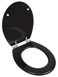 WC Toilet Seat MDF Soft Close Lid Simple Design Black