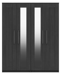 Ethan 4 Door Mirrored Wardrobe Grey