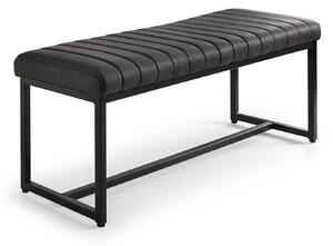 Soho Antique Black Faux Leather Dining Bench