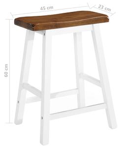 Solid Wooden Bar Stool In Pair