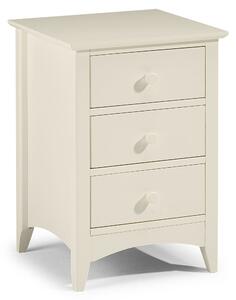 Cameo 3 Drawer Bedside Table, Stone White & Pine White