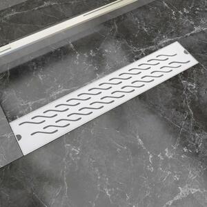 Linear Shower Drain Wave 630x140 mm Stainless Steel