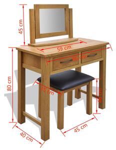 Wincanton Solid Oak Dressing Table Set