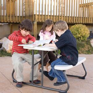 Lifetime Children's Folding Picnic Table in Almond ? 32.5 x 19 in