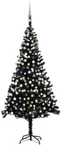 Artificial Black LED Christmas Tree & Ball Set