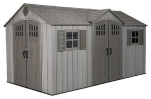 Lifetime 15x8 ft Rough Cut Dual Entry Outdoor Storage Shed