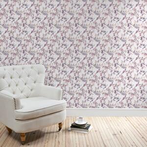 Honesty Mauve Floral Wallpaper Pink