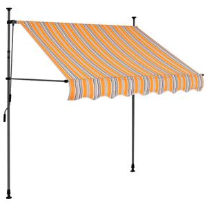 Manual Retractable Awning with LED 100 cm Yellow and Blue