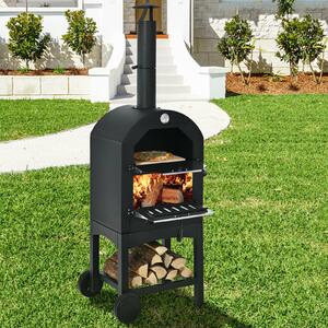 Costway Portable Pizza Oven with Pizza Stone and Waterproof Cover for Outdoor Use