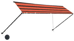 Retractable Awning with LED 400x150 cm Orange and Brown